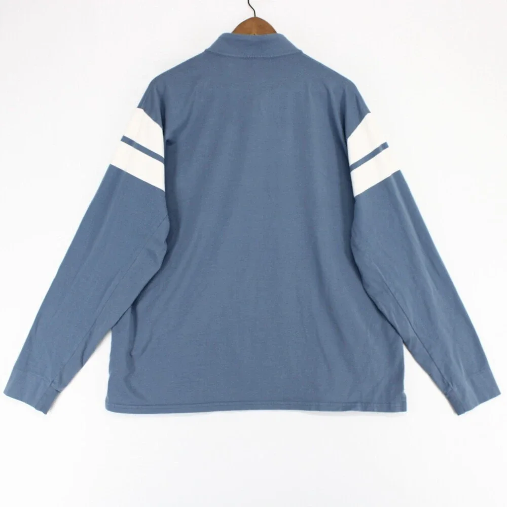 Radmor Pullover Mens XXL Blue Striped Quarter Zip Pima Cotton Golf Mock